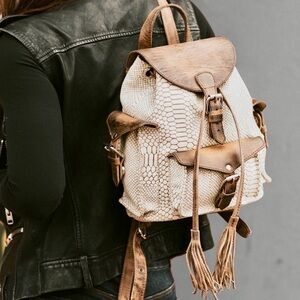 Freebird by Steven Brett Backpack (White Snake Python Reptile)
